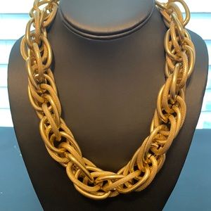 RJ Graziano Signed Textured Chunky Link Chain Necklace Vintage Strand